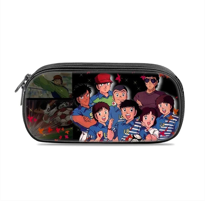 trousse à crayons captain tsubasa, polyvalente, motif dessin animé, grande capacité, article populaire, meilleur cadeau pour garçon ou fille pour les anniversaires à l'école