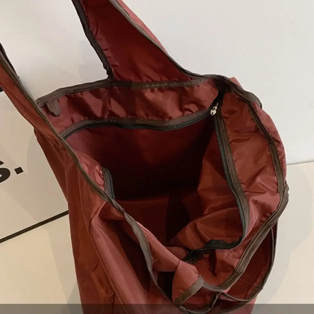 sac pliable ~ sac à main pliable, sac de shopping imperméable, sac de rangement pour épicerie, grande capacité, portable, écologique.