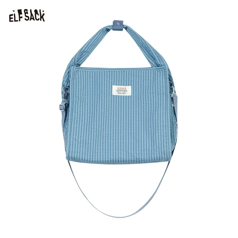 elfsack 2025 été nouveauté y2k plaid sac fourre-tout grande capacité coréen collège style bandoulière sac à bandoulière pour femme