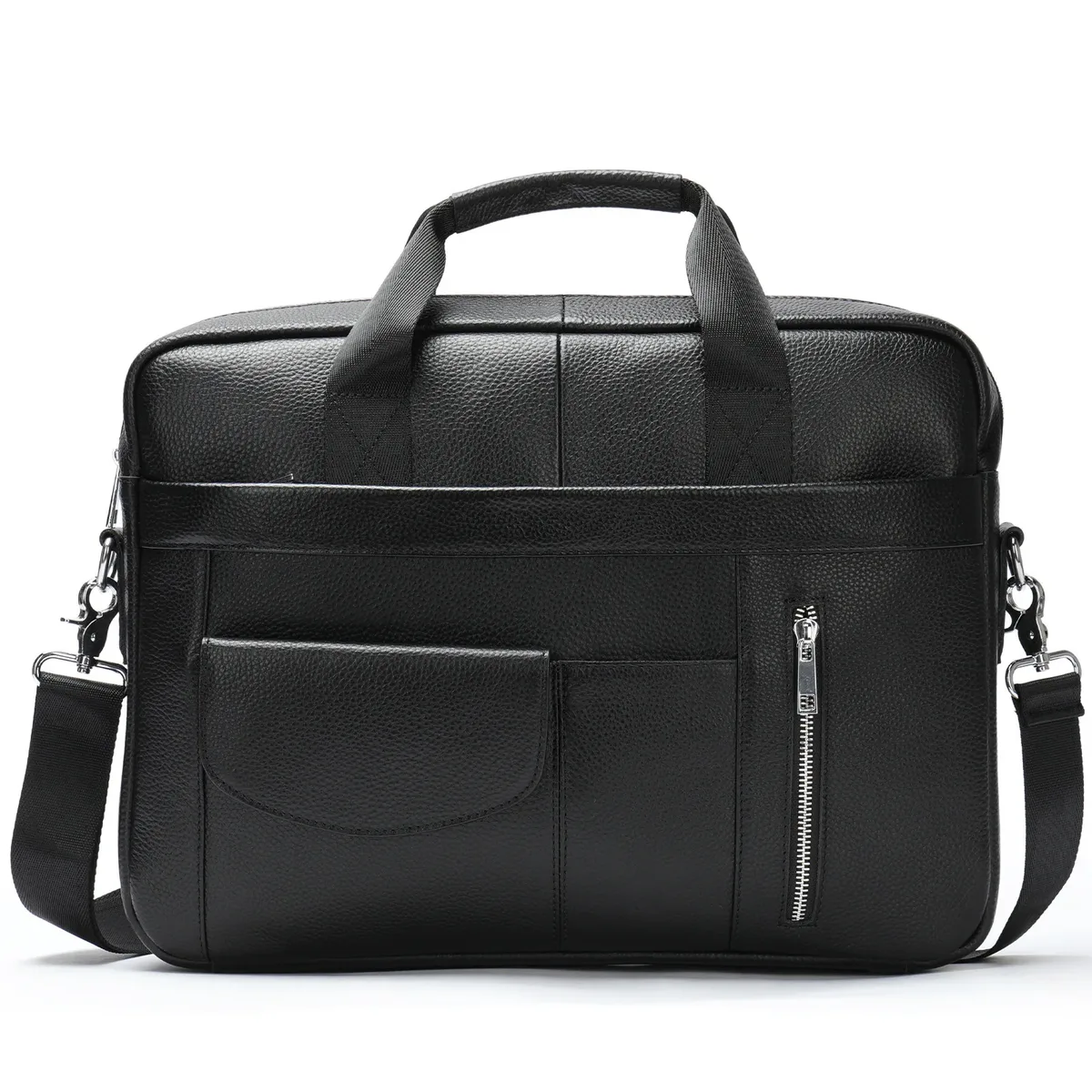 porte-documents en cuir véritable pour hommes, best-seller, grande capacité, sacoche pour ordinateur portable de 14 pouces, sac en cuir de vachette de qualité supérieure