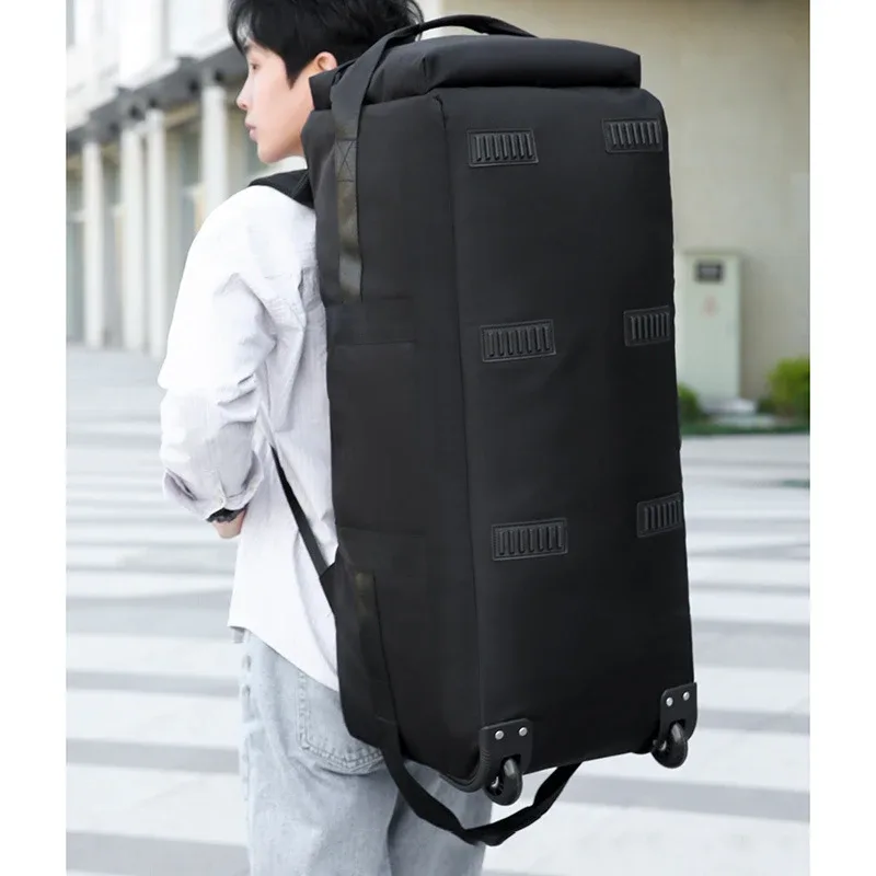 sac à dos de voyage à roulettes de grande capacité pour hommes, sac d'enregistrement, valise à roulettes pliable, bagage à roulettes oxford