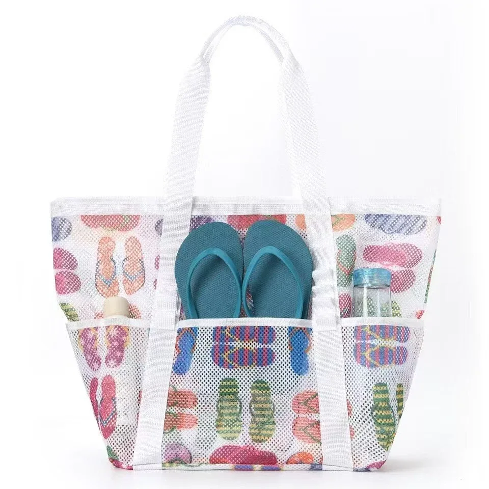sac fourre-tout en maille respirante multi-poches de grande capacité, à séchage rapide, sac de rangement multi-compartiments pour articles de sport et de natation