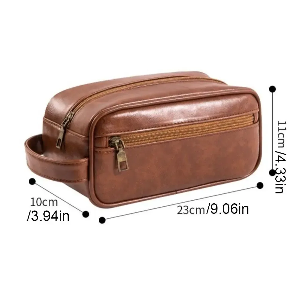 trousse de toilette grande capacité homme femme imperméable style coréen en pu avec fermeture éclair portable