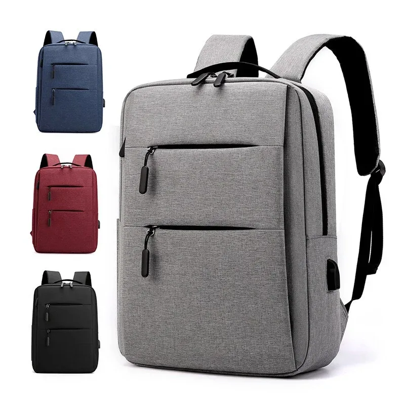 sac à dos d'affaires à double fermeture éclair, sac d'ordinateur étanche, sac de voyage lancé décontracté, sac de sport avec port de chargement usb