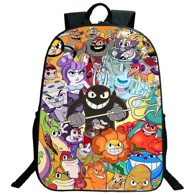 sacs de voyage, sacs d'école souples, sac à dos pour ordinateur portable, grande capacité, sac à dos imprimé cuphead pour garçons et filles, sac d'école cosplay pour étudiants