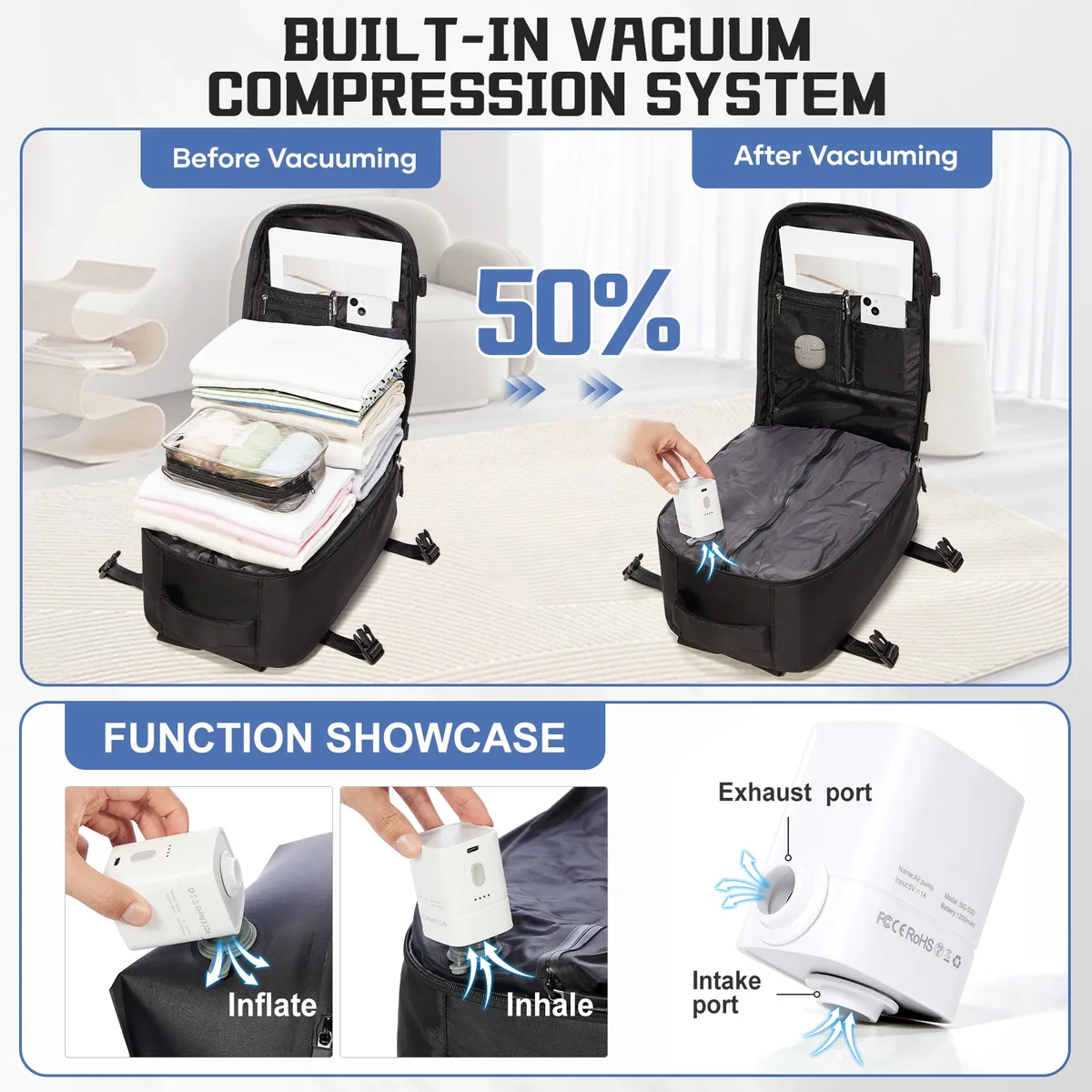sac de rangement sous vide, sac à dos ryanair 40x30x20, sac à dos sous vide, sac à dos de voyage pour bagages à main, sac à dos de travail pour hommes, sac pour ordinateur portable de cabine