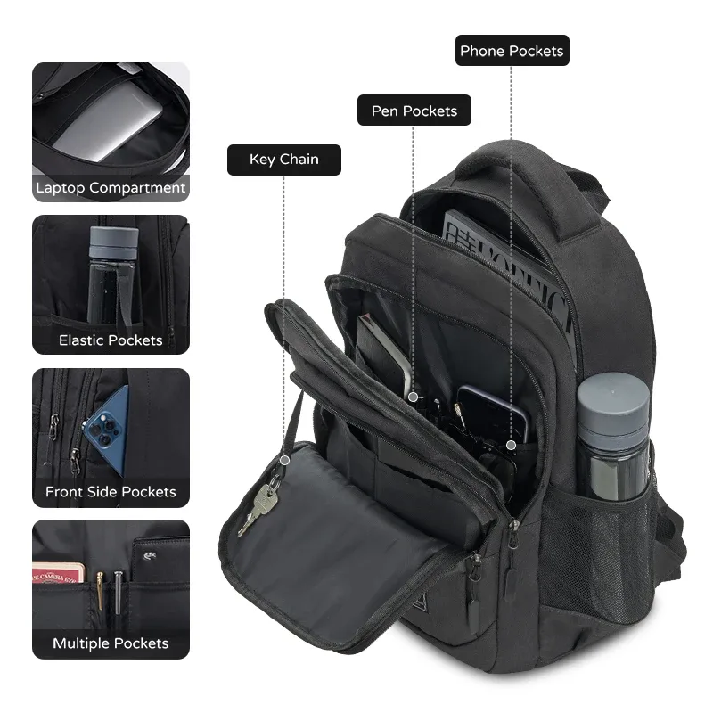 sac à dos pour homme oiwas, sac à dos pour ordinateur portable de 15 pouces de haute qualité, sac de voyage imperméable de grande capacité, sacs à dos d'école tendance pour hommes