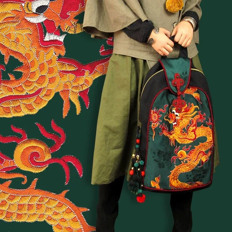 sac de voyage chic en toile d'aviation dragon sr, cartable ethnique, loisirs, randonnée, tradition alberoise