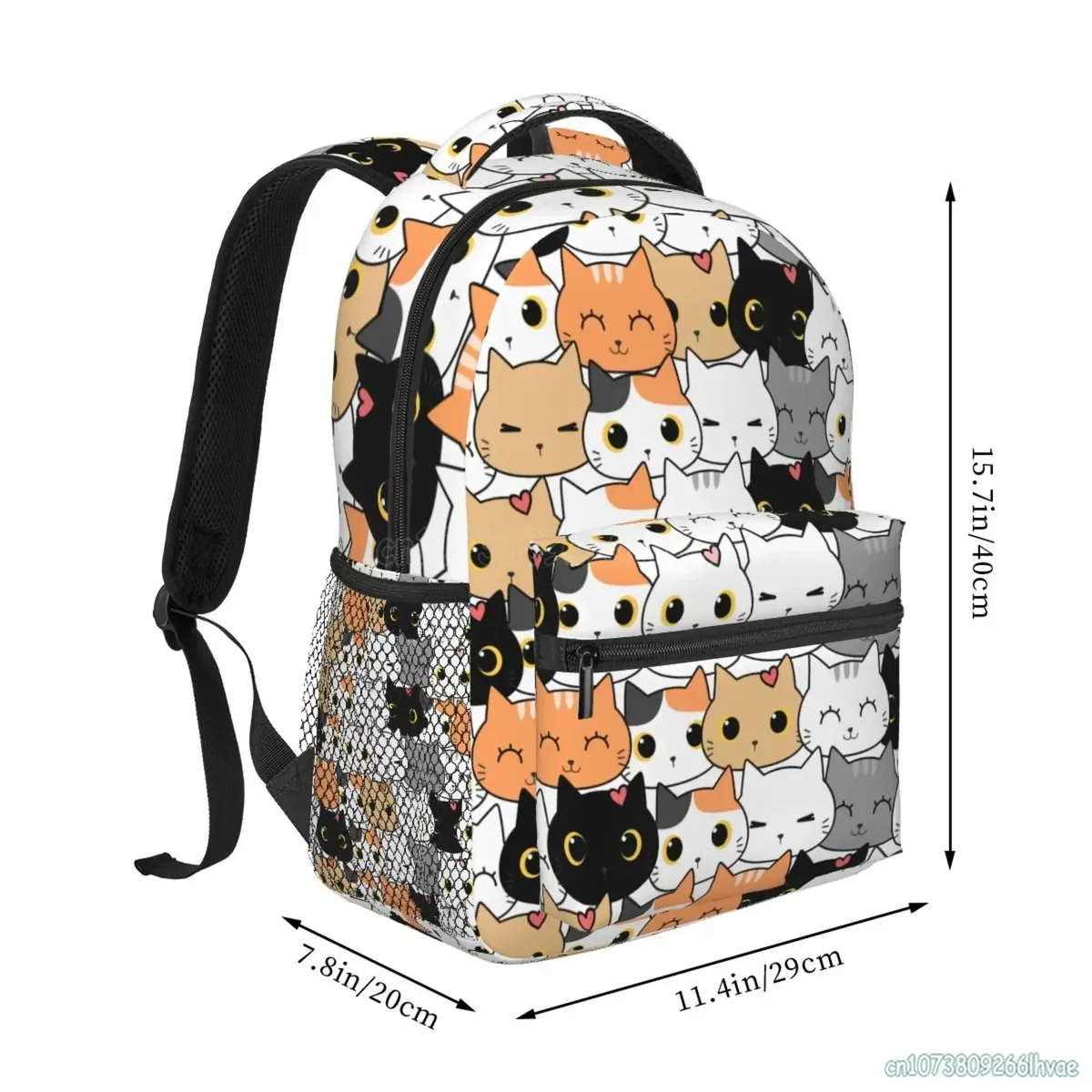 neko atsume anime cartoon mochila sac à dos pour femme, sac à dos de voyage pour filles et garçons, impression de chat mignon, sac initié pour adolescents