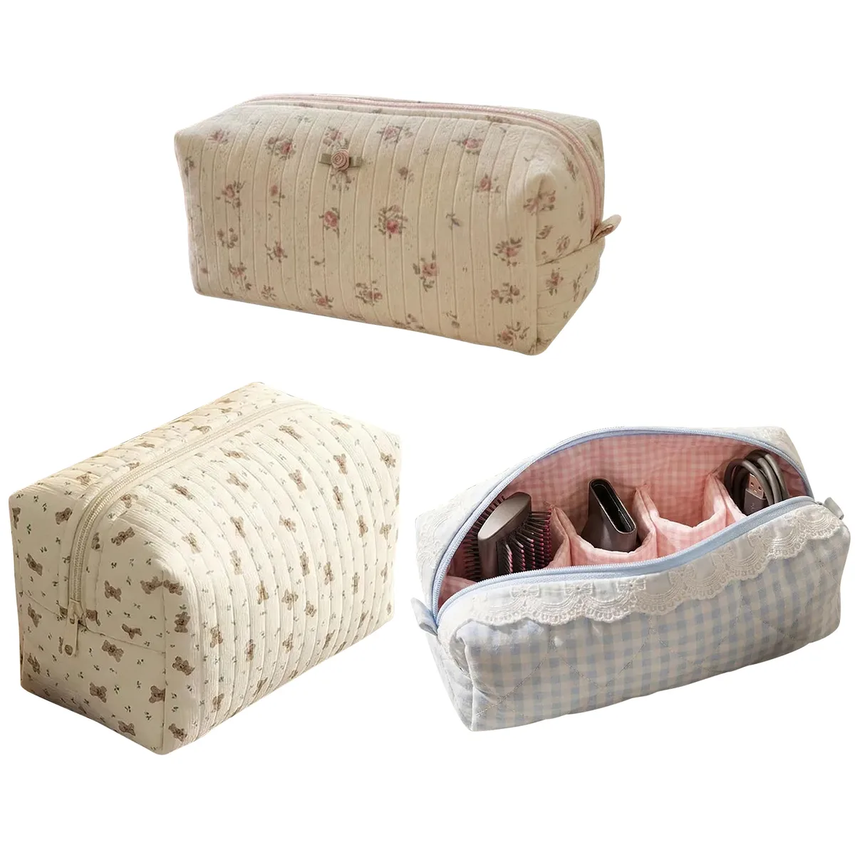 sac de rangement pour articles de toilette avec fermeture éclair et pochettes multi-compartiments, trousse de toilette de voyage de grande capacité pour femmes, dames et filles
