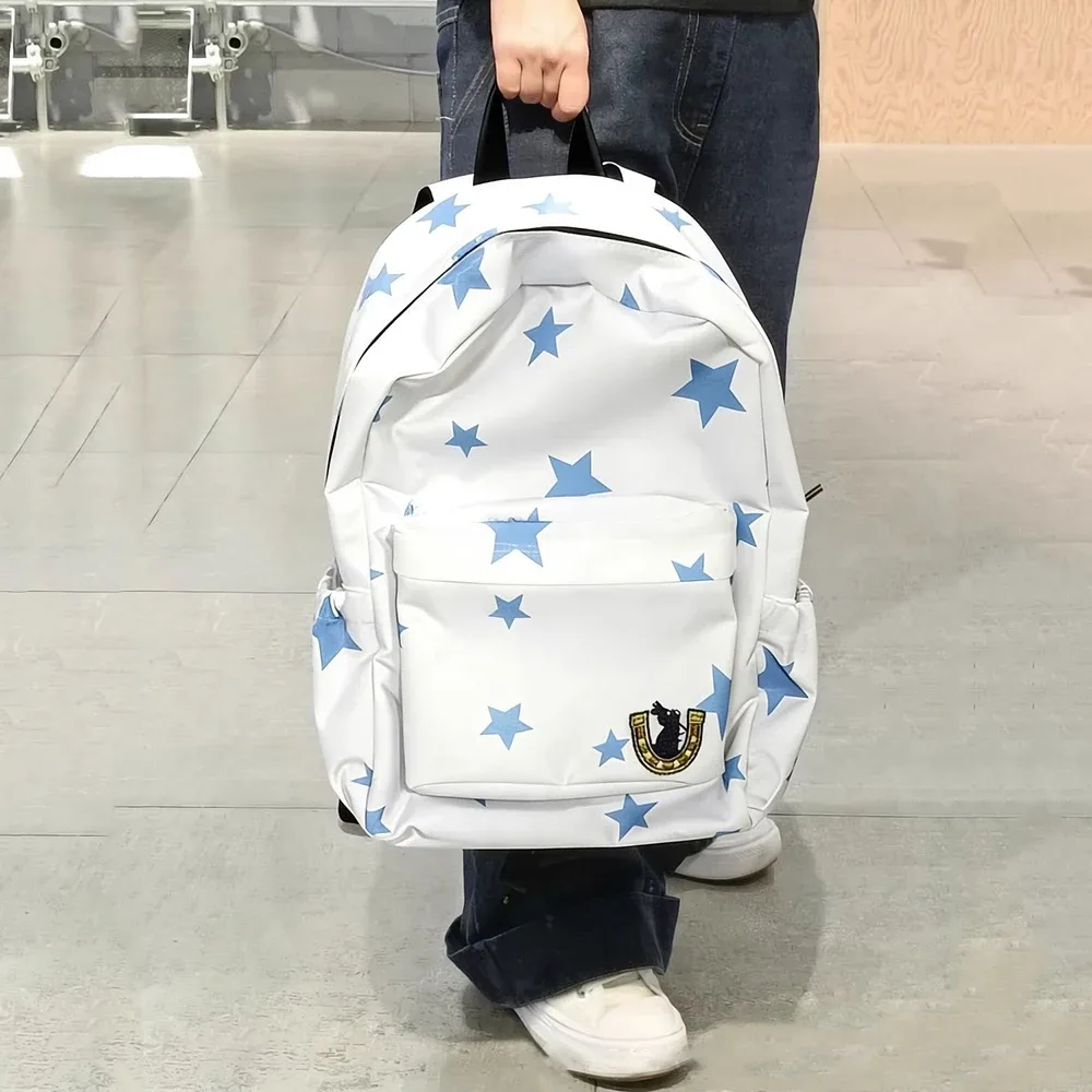 sac à bandoulière en nylon blanc pour étudiants, sac à dos de voyage unisexe, sac à main, accessoire de cosplay johnny joestar de l'anime jojo steel ball run