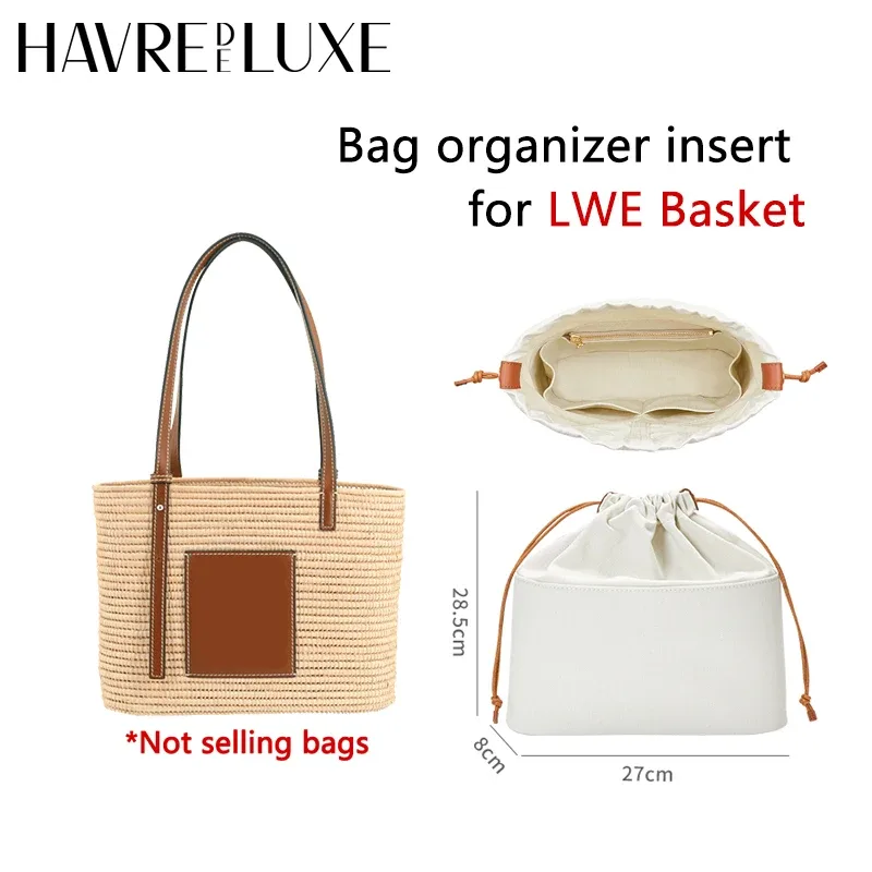 insert organisateur de sac pour panier lew, support de sac à cordon tissé en paille, sac intérieur dans les accessoires de sac