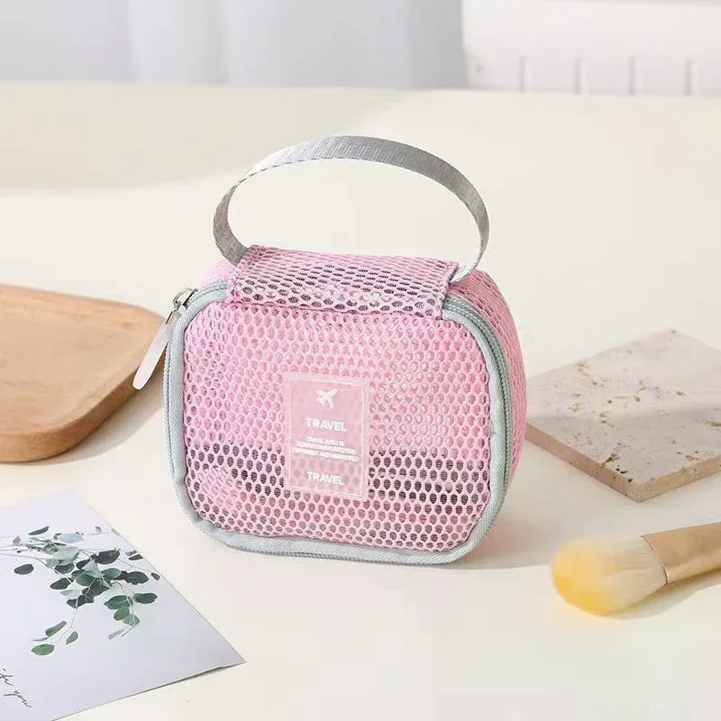 petites trousses à clés, trousse de toilette transparente, pochette de rangement carrée en maille, mini porte-monnaie à fermeture éclair, mini trousse de toilette, étui à papeterie