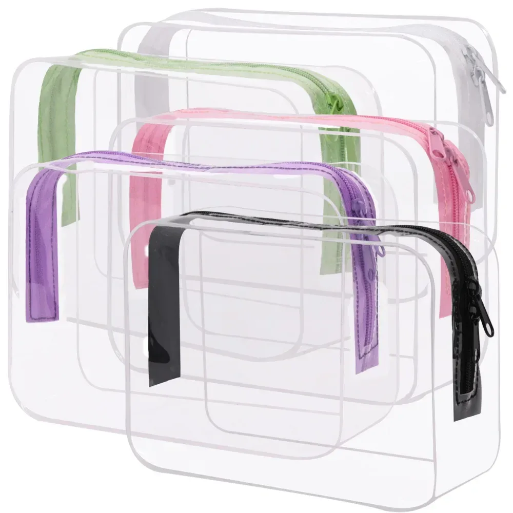 Sac de maquillage transparent de grande capacité, portable, imperméable en PVC, sac de rangement pour articles de toilette de voyage, sac doux inodore pour un transport facile