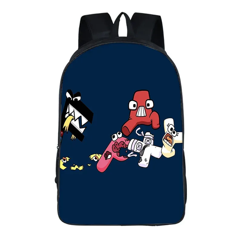 sac à dos alphabet lore avec périphériques de jeu, imprimé légende de lettres, sac à dos pour école primaire et secondaire