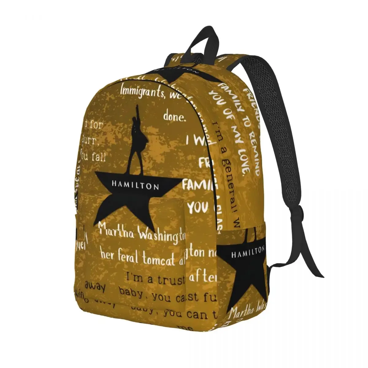sac à dos hamiltons musicaux pour élèves d'âge préscolaire et primaire, sac à livres américain pour garçons et filles, sac à dos léger en toile pour enfants