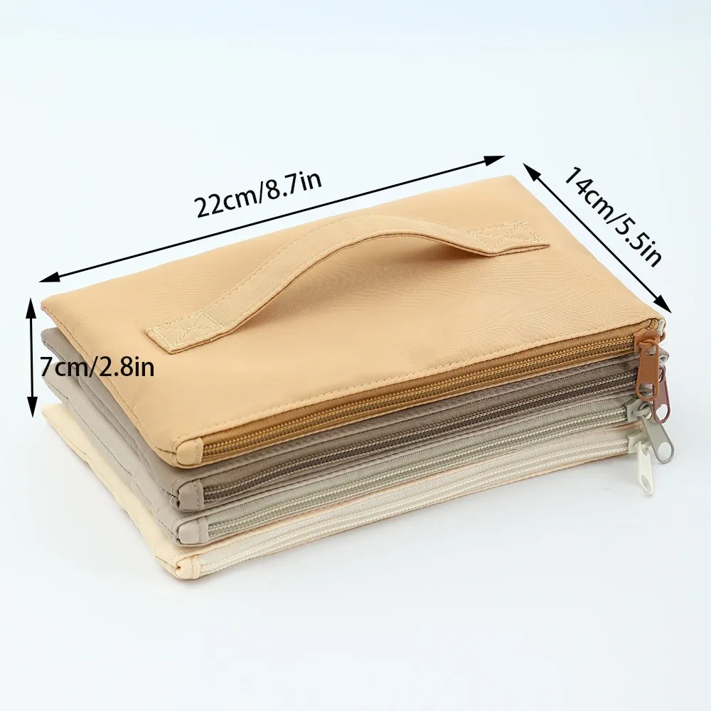 trousse de maquillage portable en nylon accordéon quadruple pour femme, sac à main de voyage, sac cosmétique polyvalent, poudres
