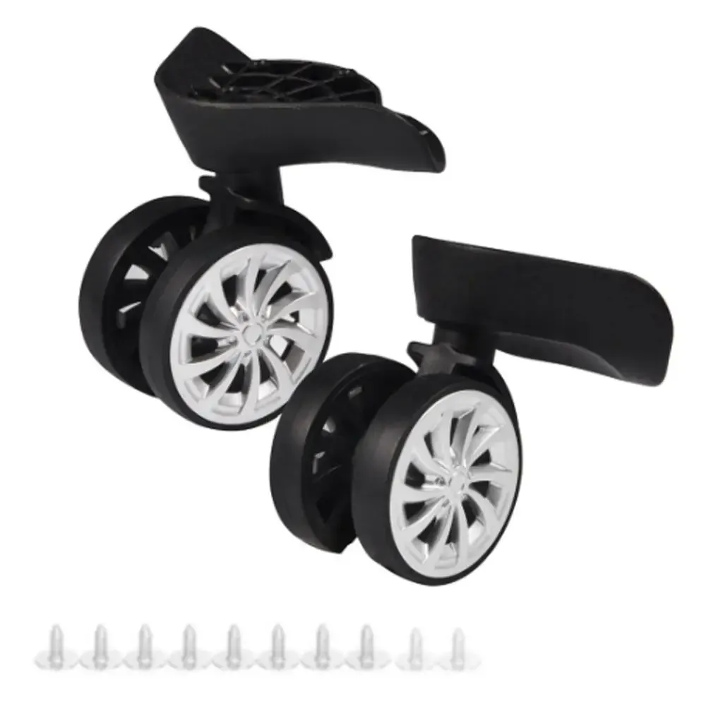 1 paire de roues pivotantes durables en pp + pet, roues de remplacement rotatives à 360 degrés, roues de valis