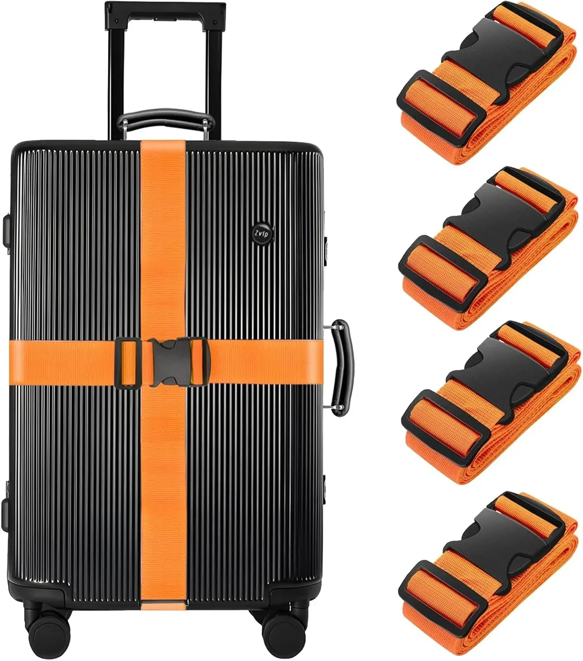 lot de 4 sangles de bagage, ceintures de valise élastiques télescopiques, ceinture de sac de voyage pour valise, sangle de fixation, boucle de voyage, ceintures de bagage