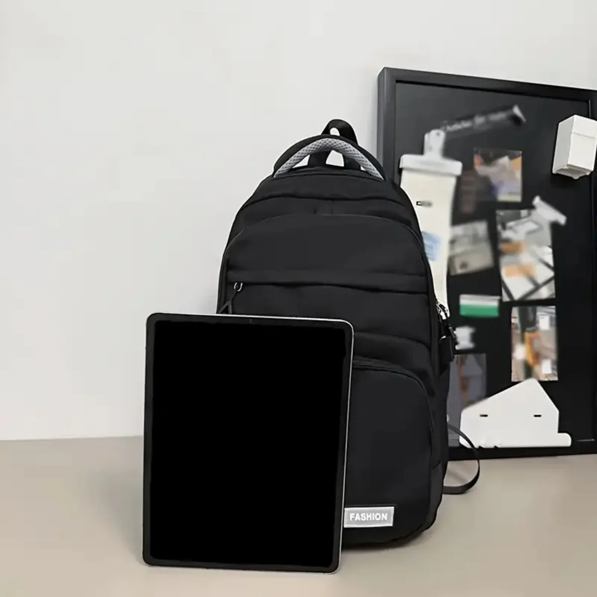 sac à dos unisexe en nylon, grande capacité, sangle réglable, fermeture éclair, léger, lavable, pour les voyages, les déplacements, l'école