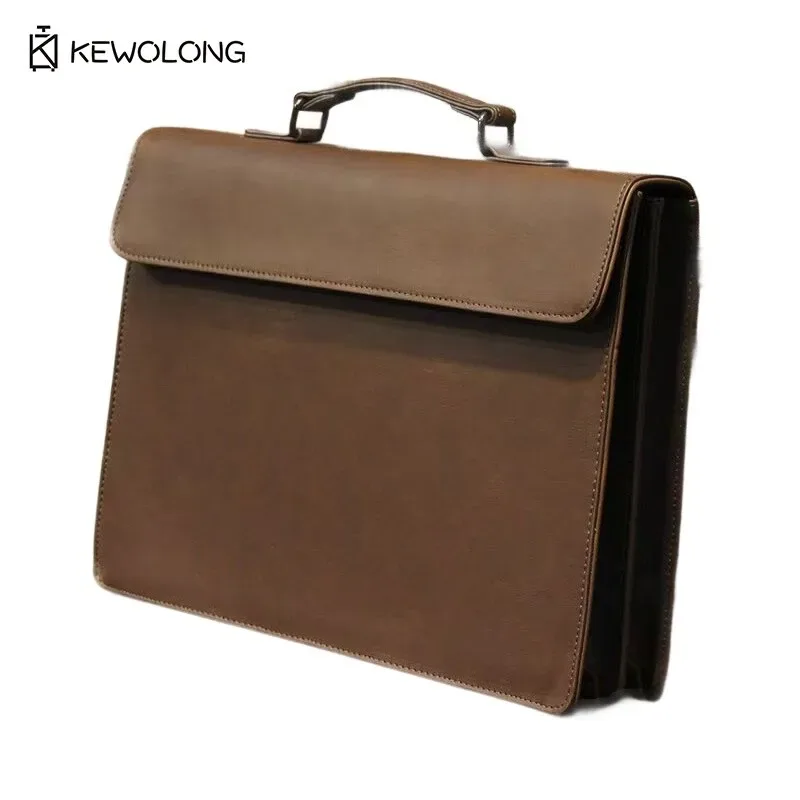 sac messager rétro vintage en cuir pour hommes, sac à main porte-documents à la mode, sac à bandoulière d'affaires décontracté pour le travail