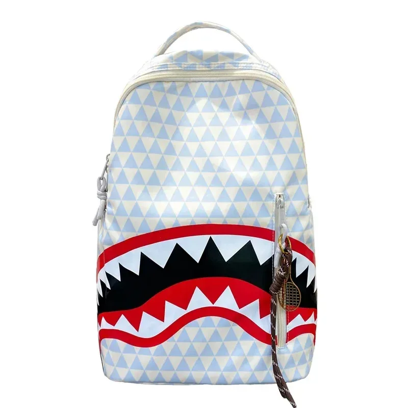 sac requin à carreaux pour hommes, sac à dos de voyage de rue de grande capacité, matériau en nylon, doublure en polypropylène, épaule polyvalente st