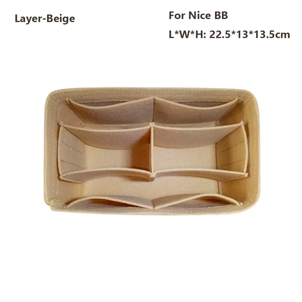 organisateur de sac à main en feutre, insert de sac, support de rangement, doublure de sac, organisateur portable pour lv nice nano/mini/bb/vanity