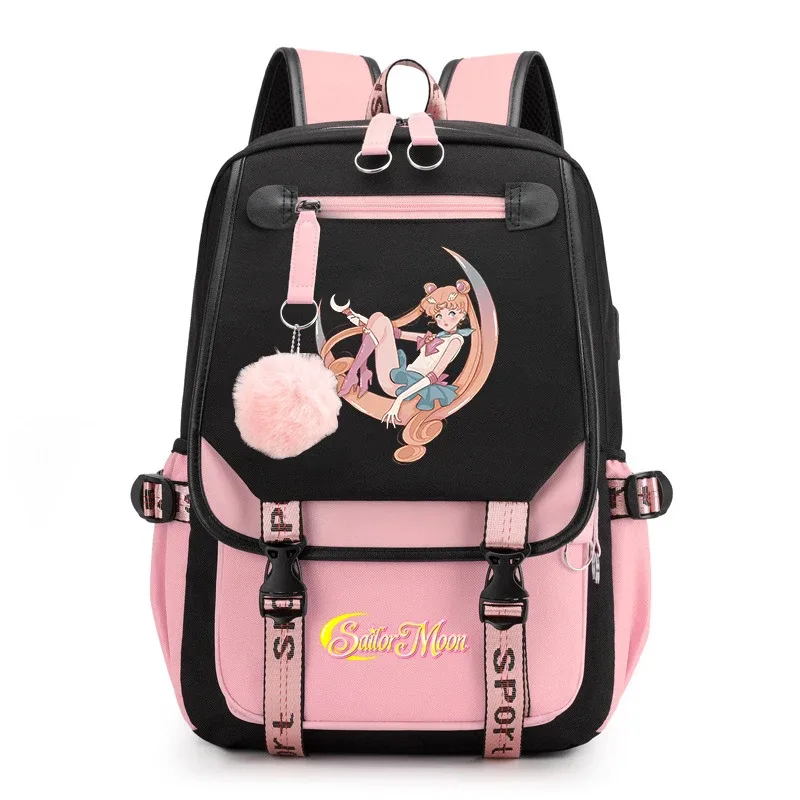 sac à dos décontracté sailor moon pour adolescentes, sac à dos scolaire pour étudiantes