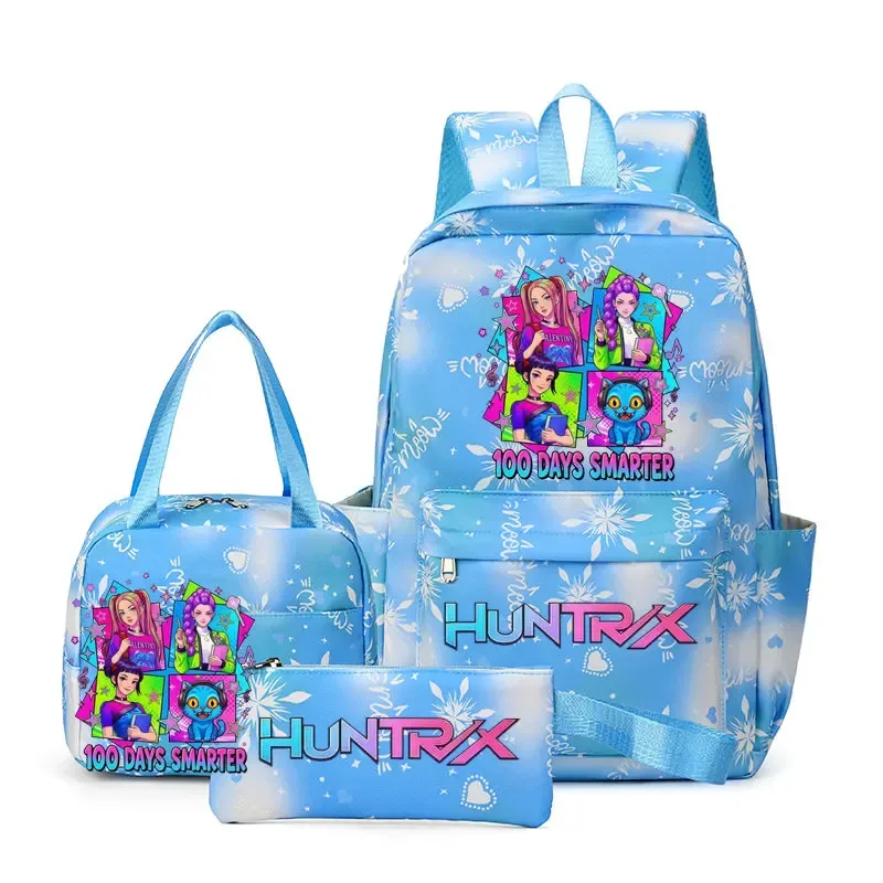 ensemble de 3 sacs à dos kpop demon hunters, sac d'école, sac à déjeuner, trousse à crayons, cadeau de rentrée scolaire pour fille, mochila de loisirs, sacs de voyage pour adolescents