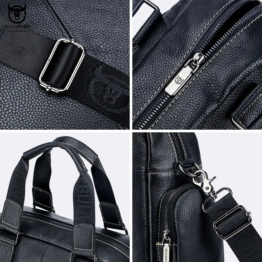 bullcaptain – porte-documents en cuir pour hommes, peut être utilisé pour ordinateur portable de 14 pouces, sacoche à bandoulière business, sacs de voyage de loisirs