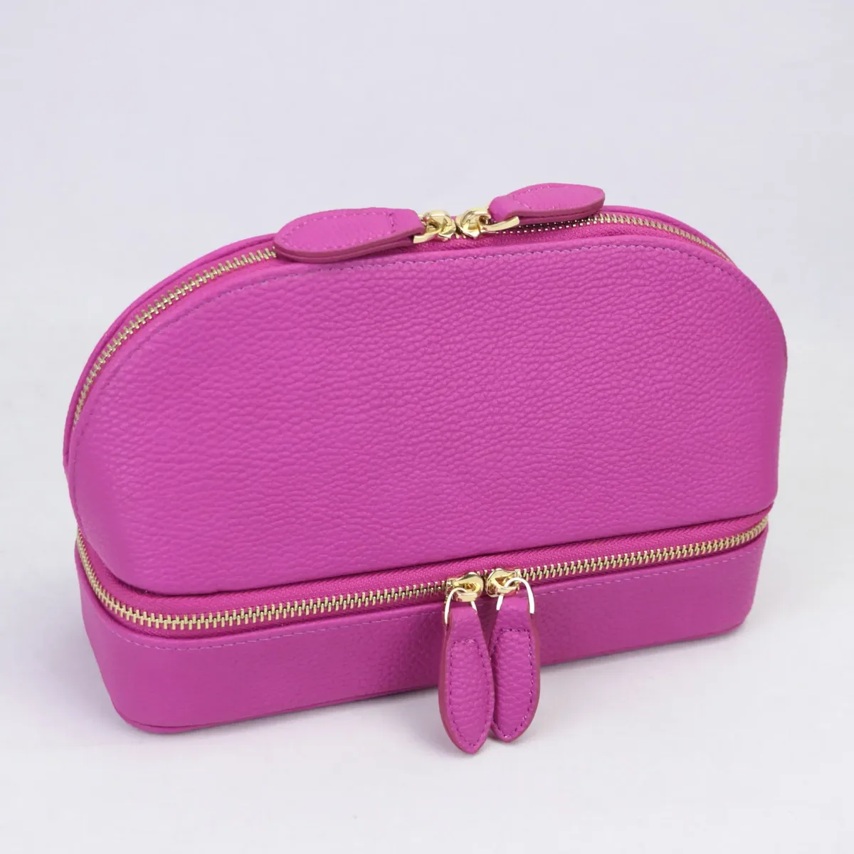 sac cosmétique en cuir de galets de chancelier personnalisé gratuit pour femmes, boîte de rangement de bijoux de boucle d'oreille, boîte à bijoux de voyage en cuir inforleather à fermeture éclair
