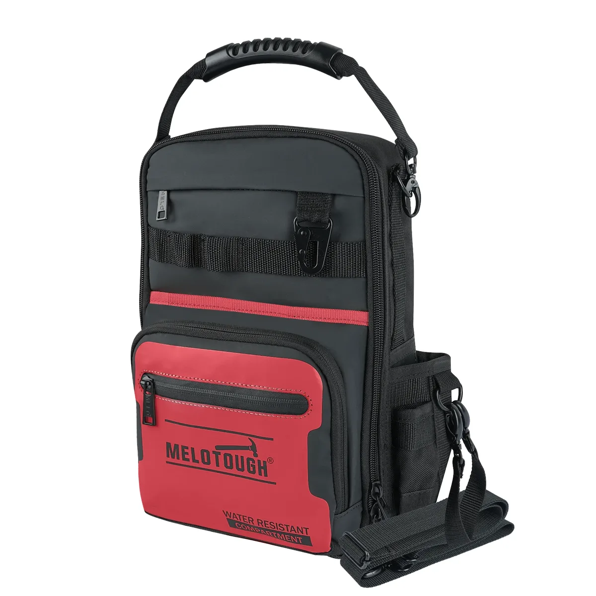 sac à dos pour outils melotough pour hommes, 30 poches multi-rangements, sac à dos pour outils robuste avec bretelles double forme
