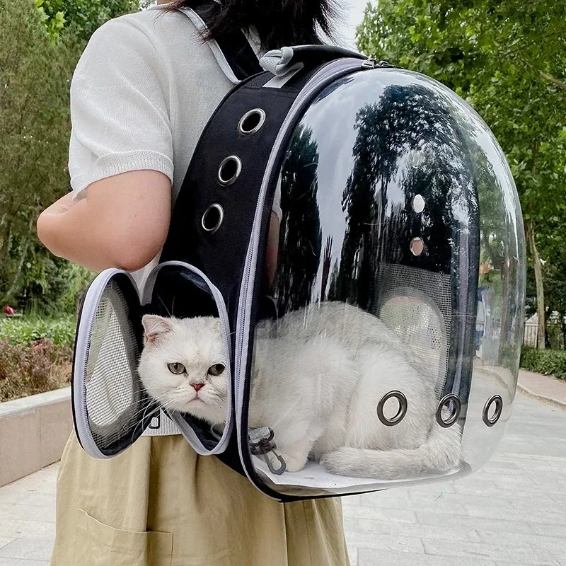sacs de transport transparents pour chat, sac à dos respirant pour animaux de compagnie, sac à dos portable pour chiot et chien, sac de transport pour capsule spatiale pour animaux de compagnie