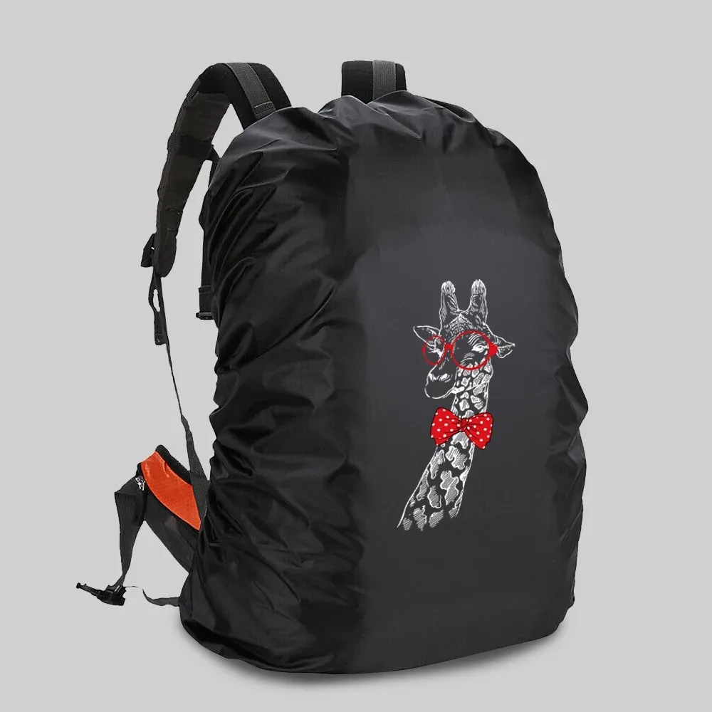 juste de protection imperméable et anti-poussière pour cartable, sac à dos d'escalade en plein air, impression d'image blanche, housse de pluie pour le camping, 20-70l