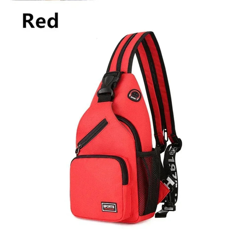 kismis messager épaule multi-fonctionnel hommes et femmes sac à dos sac de poitrine sac à dos de voyage avec trou pour casque
