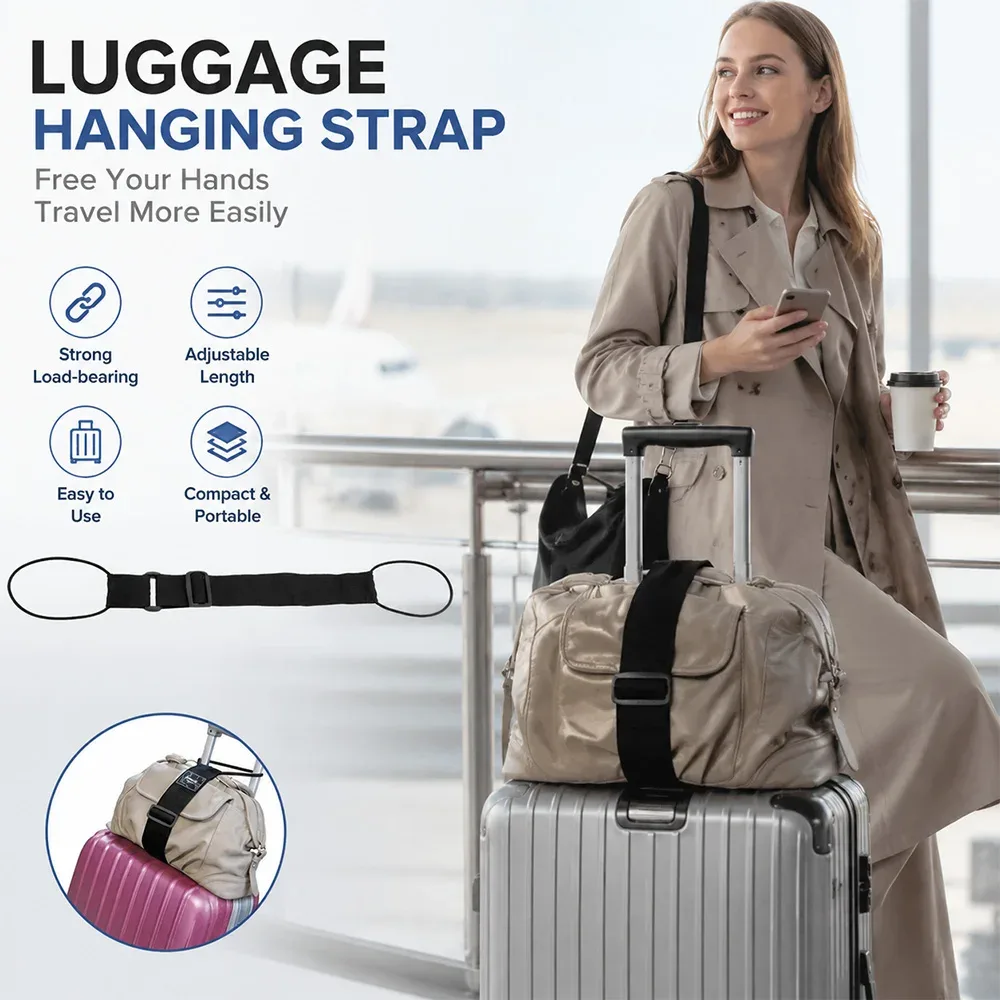sangle élastique polyvalente pour bagages, sangle de connexion réglable et réutilisable pour valises de voyage, sangle élastique de fixation pour bagages