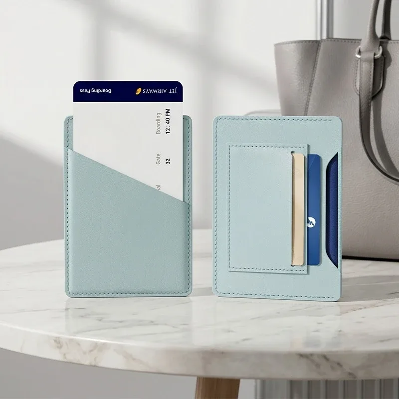 porte-passeport de voyage uni en cuir pu, étui à cartes, housse de protection unisexe, sac de rangement, cadeau