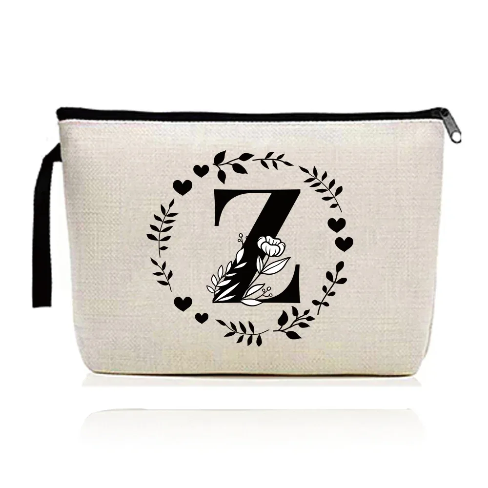 trousse de maquillage pour femmes, trousse à cosmétiques, série d'impression de lettres guirxiété, trousse de voyage, trousse de toilette en poudre, pochette pour dames