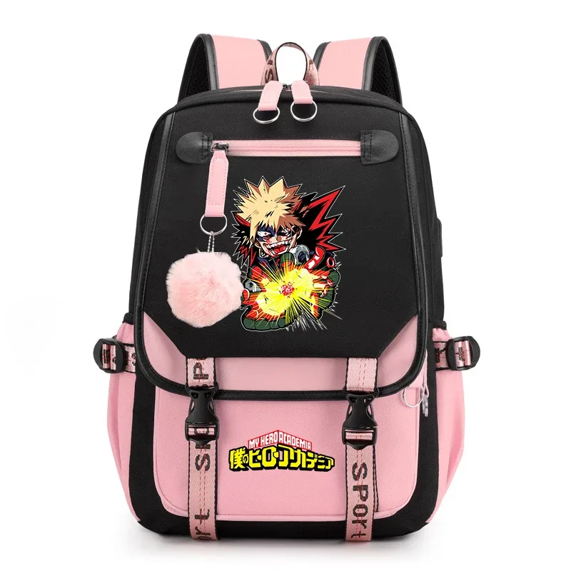 sac à dos d'étudiant imprimé my hero academia, léger et décontracté, pour filles, pour l'école et les voyages