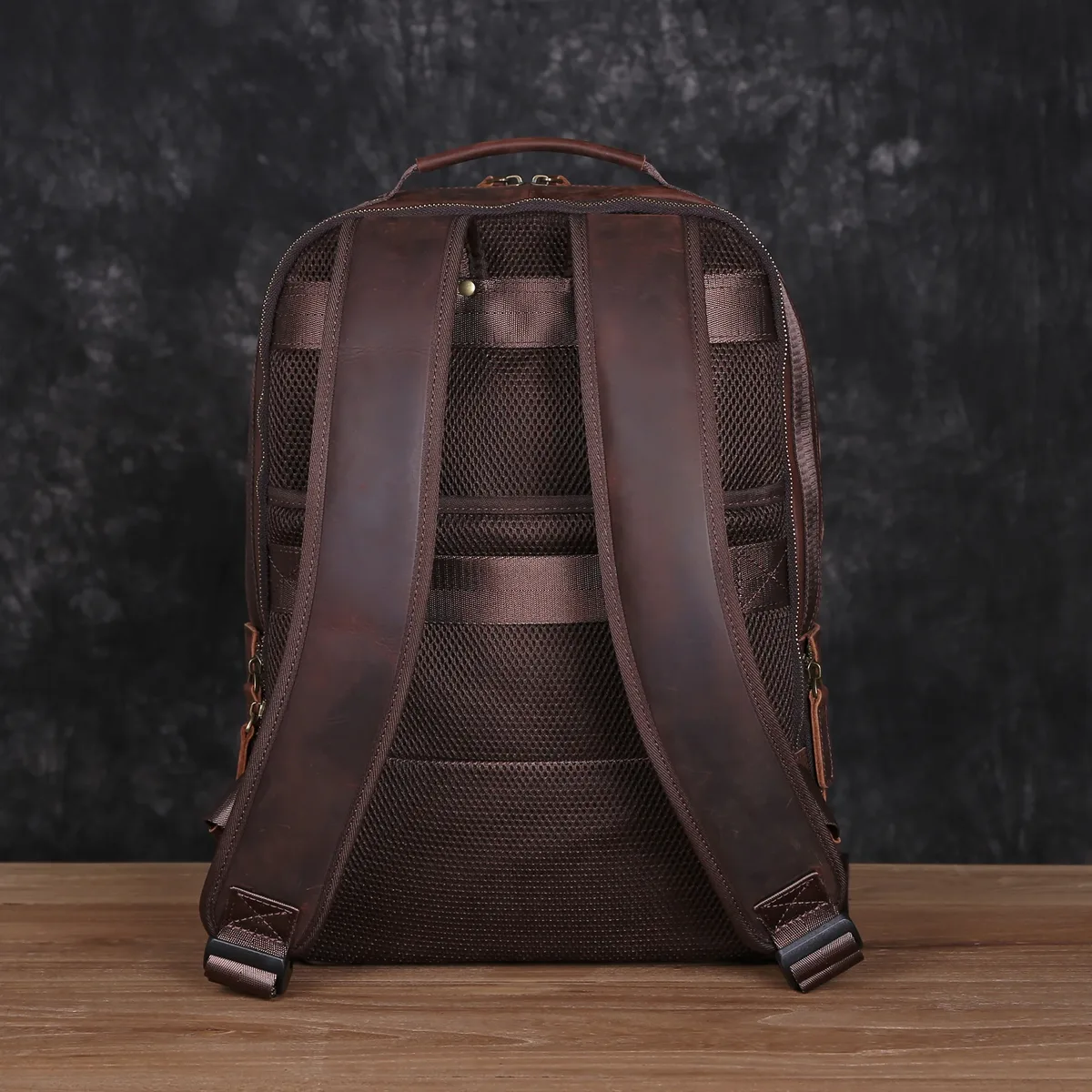 sac à dos en cuir de vachette pour homme, couche supérieure, sac d'ordinateur, grande capacité, sac de randonnée, sac de voyage rétro, cartable tendance