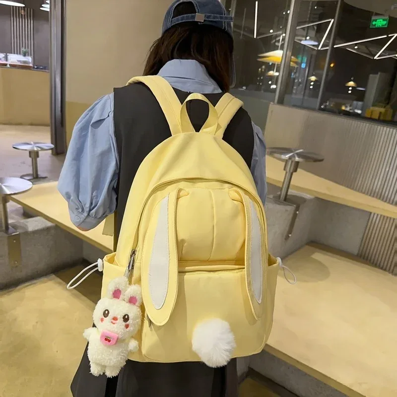 sac à dos coréen style oreilles de lapin, grande capacité, double bandoulière, pour lycéennes et étudiantes, frais et mignon, ny