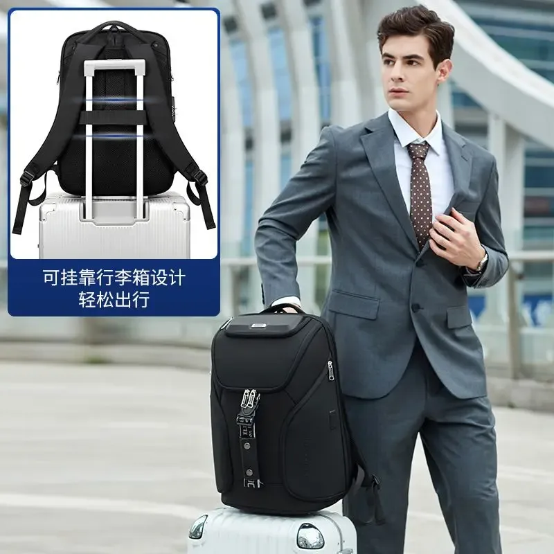 sac à dos d'affaires pour ordinateur portable 18 pouces pour hommes, sacs à dos spacieux de voyage multifonctionnels, pack de chargement usb haute capacité