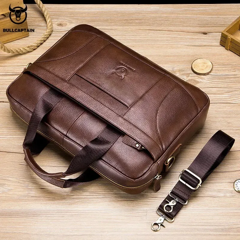 bullcaptain porte-documents pour hommes sacs d'affaires pour hommes peuvent être utilisés pour ordinateur portable de 14 pouces sac à bandoulière en cuir sac à main de bureau