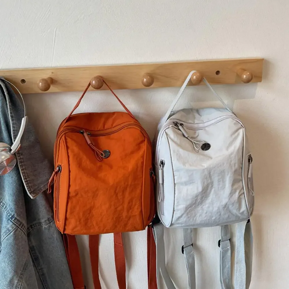 sac à dos en nylon froissé pour femmes, petit sac à bandoulière imperméable, léger, multi-poches, sac de voyage à bandoulière pour dames