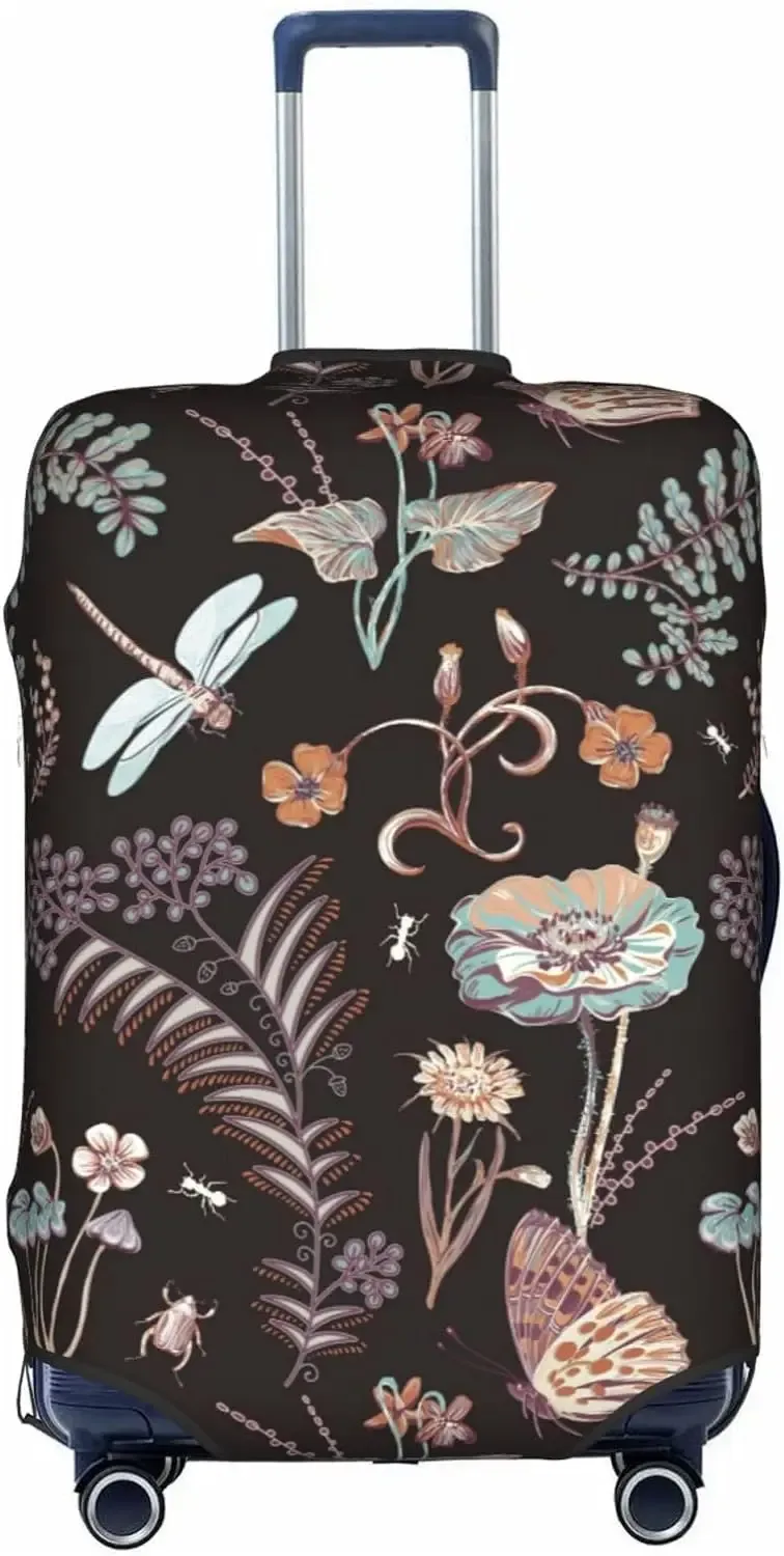 juste de valise florale libellules, d343-verde, housse de protection pour bagages, bagages de voyage, housses de bagages d'aéroport, convient à 18 "-32"