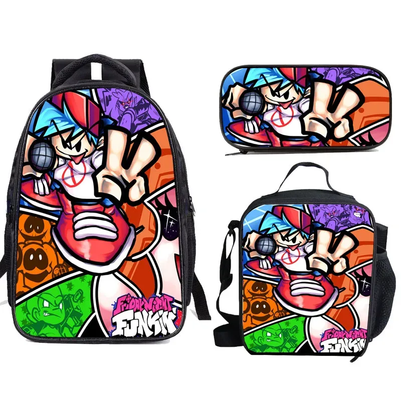 sac à dos friday night funkin, coffret de trois, trousse à crayons, sac à dos friday night funkin