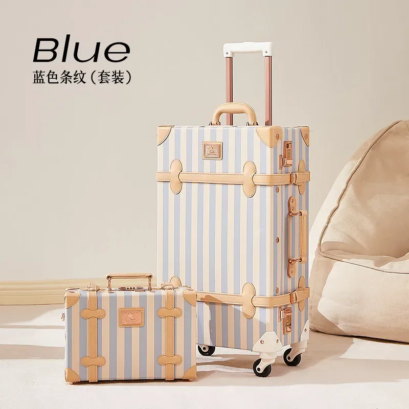 valise rétro originale, petite valise de voyage à roulettes avec roues pivotantes et poignée, 20/24/28 pouces, nouveau produit, sac de voyage