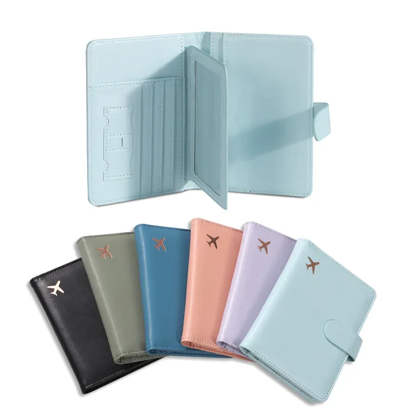 Étui Porte-Passeport en Cuir Étanche avec Porte-Cartes de Crédit, Housse de Voyage Mignonne pour Femme/Homme avec Boucle