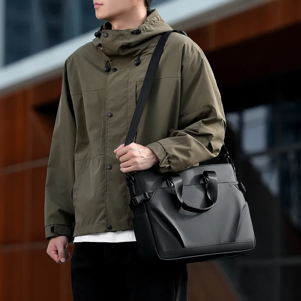 sac à main d'affaires pour hommes, grande capacité, mallette de rangement pour ordinateur de 15.6 pouces, peut être inséré dans le chariot, sac de banlieue multicolore
