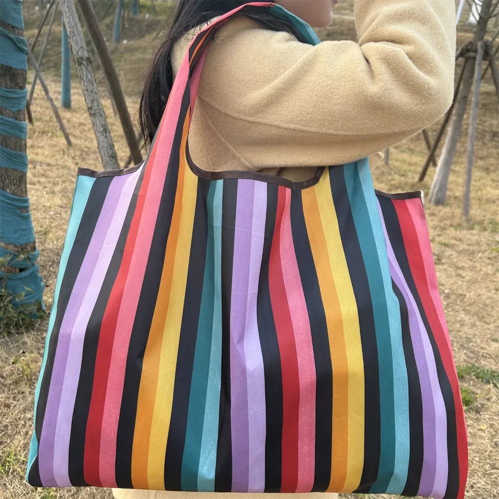 sac de courses pliable de grande capacité en tissu oxford, sac fourre-tout écologique, sac à bandoulière de voyage imperméable, sac à main réutilisable
